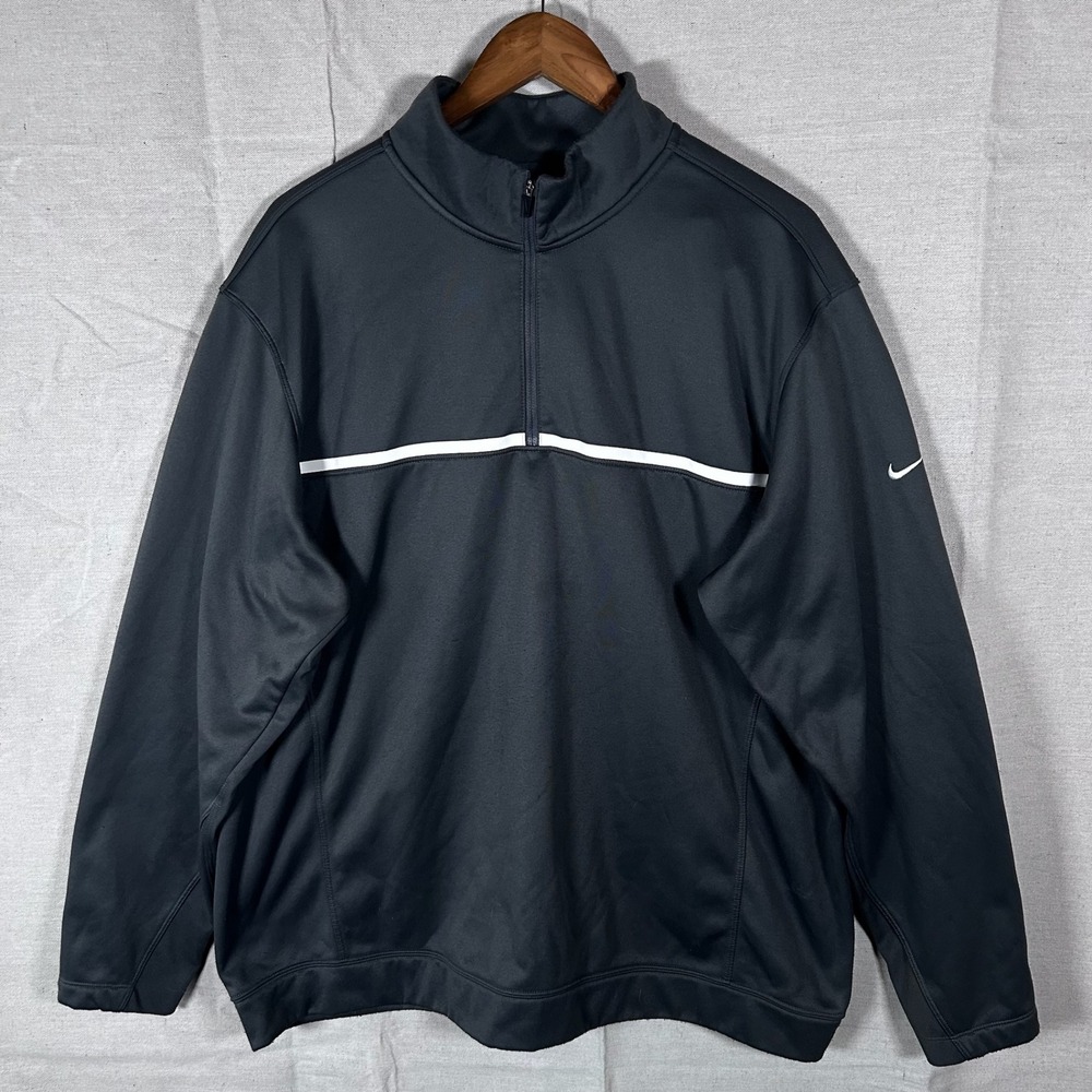 Nike Golf Therma-Fit‎ Mens XL 1/4 Zip Pullover Jacket Dark Gray Tour Performance